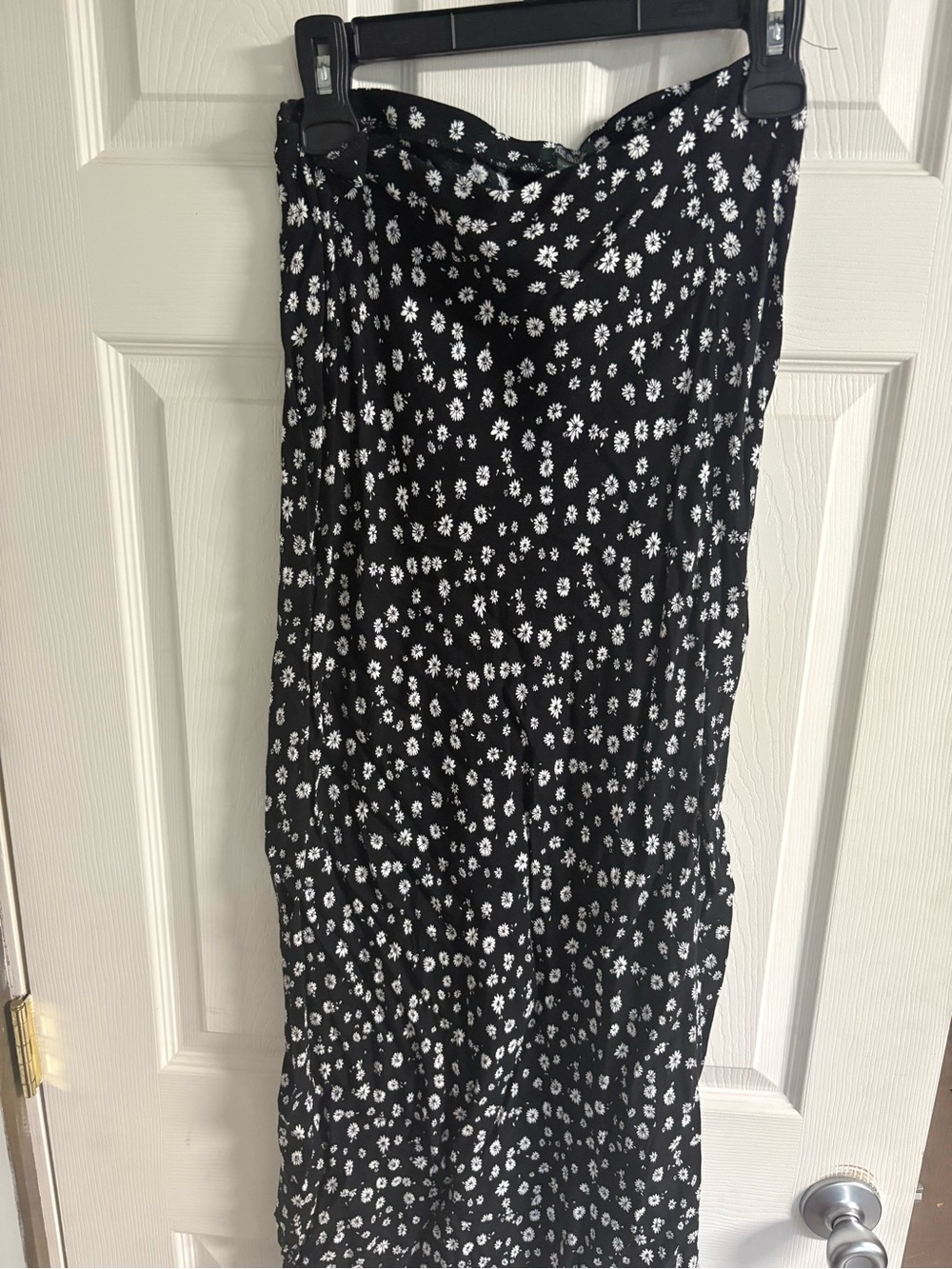 Black Floral Midi Skirt - Classic Ditsy Print